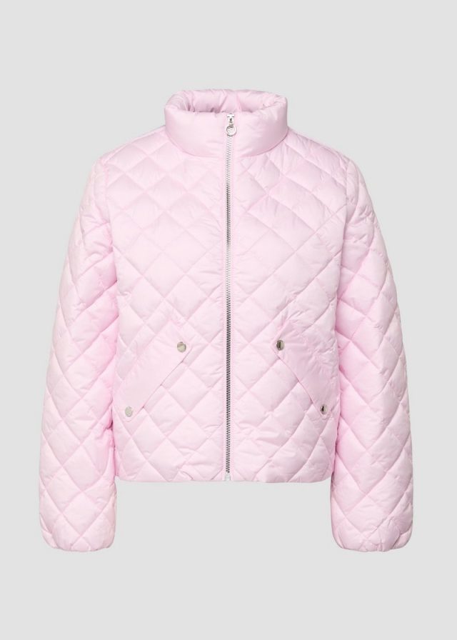 Kurze Steppjacke mit Stehkragen