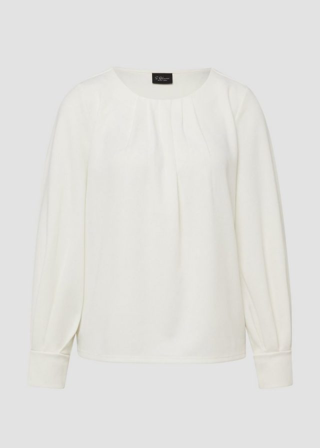 Bluse aus Jersey-Crêpe mit Faltendetails