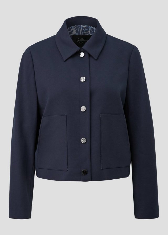 Boxy-Jacke mit leichtem Futter und Hemdkragen