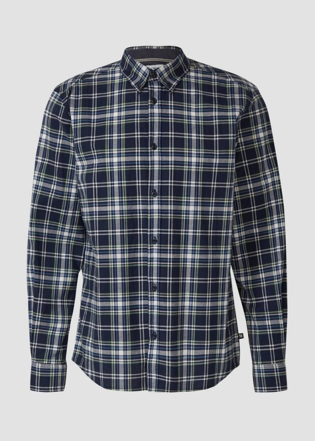Regular Fit: Kariertes Baumwollhemd mit Button-Down-Kragen