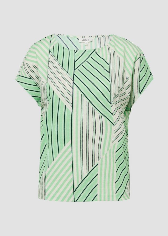 Strukturiertes T-Shirt mit All-over-Print