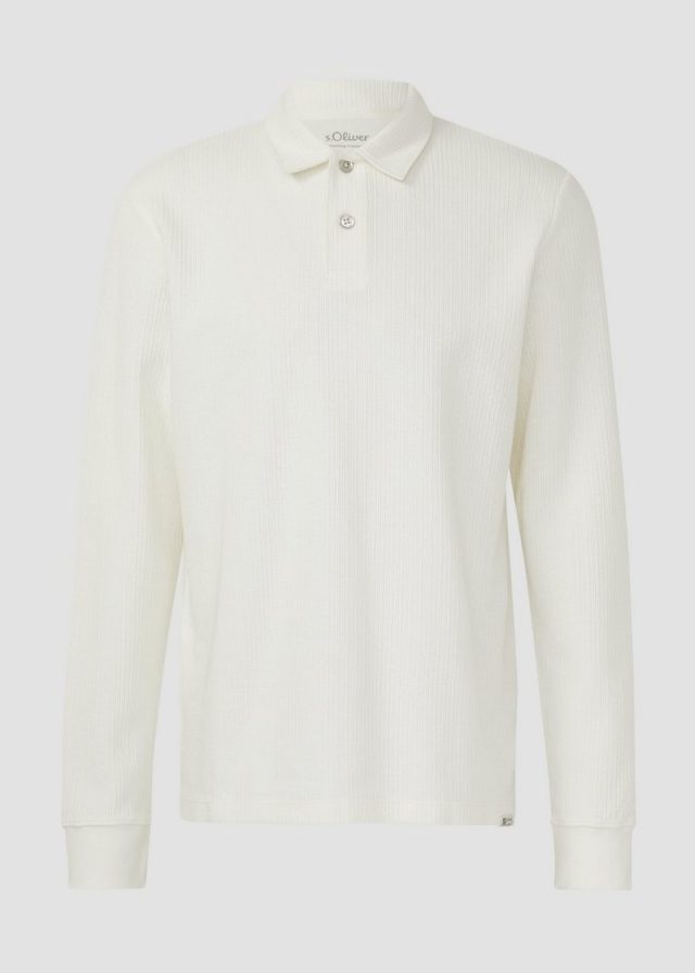 Strukturiertes Baumwoll-Poloshirt