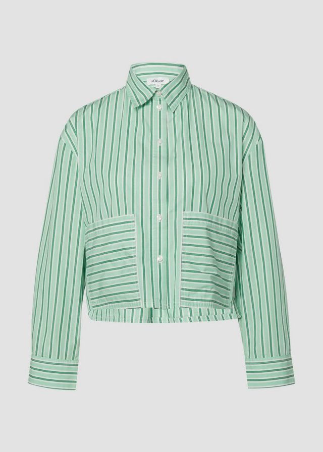 Verkürzte Popeline-Bluse im Relaxed Fit