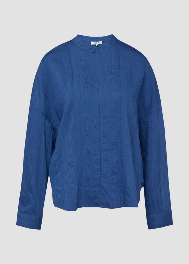 Strukturierte Viskosemix-Bluse im Relaxed Fit