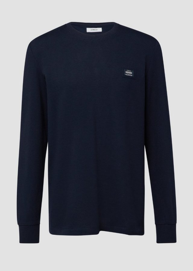 Strukturiertes Longsleeve mit Ärmelbündchen