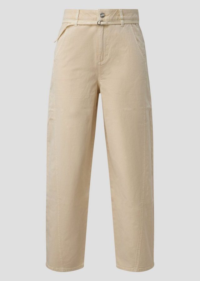 Cropped Barrel Leg Hose aus Interlockjersey