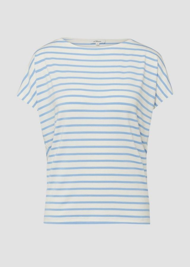 Fließendes Jersey-Shirt mit überschnittenen Schultern