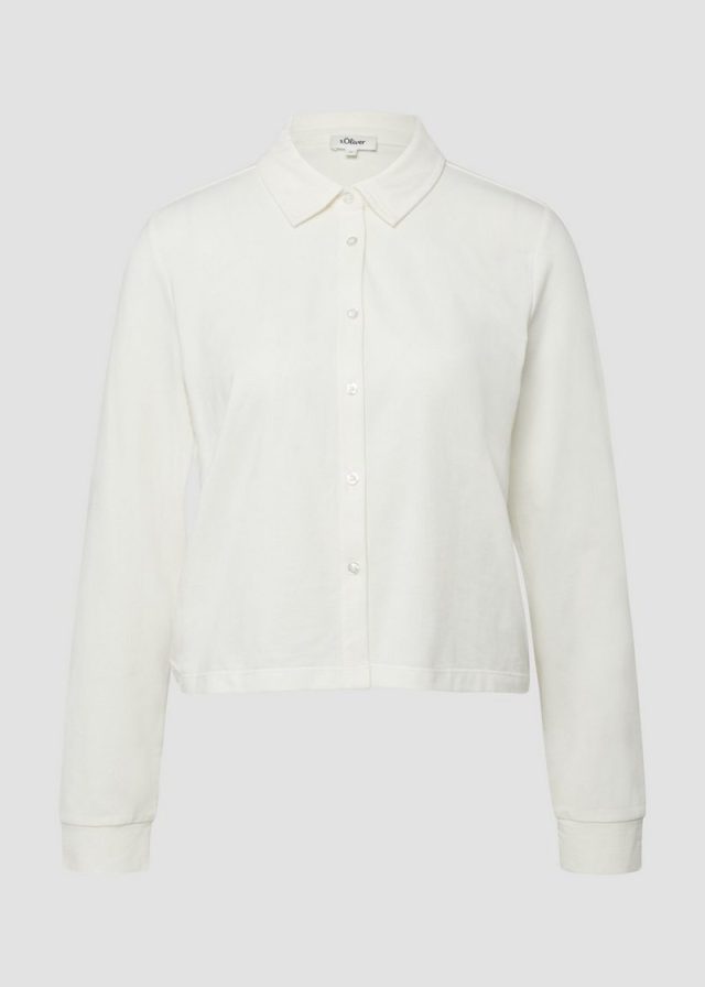 Verkürzte Jerseybluse mit Elastikbund hinten