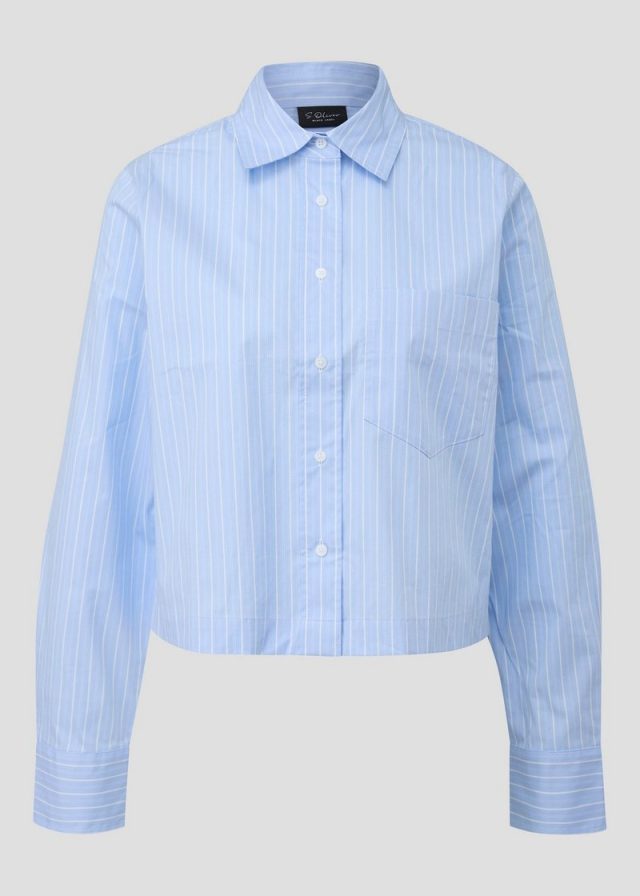 Verkürzte Hemdbluse aus Popeline