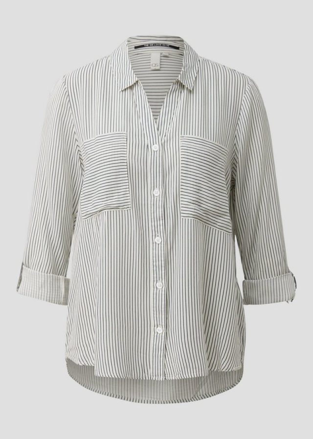 Viskosebluse mit Krempelärmel