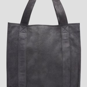 Edler Veloursleder-Shopper mit Logo-Prägung