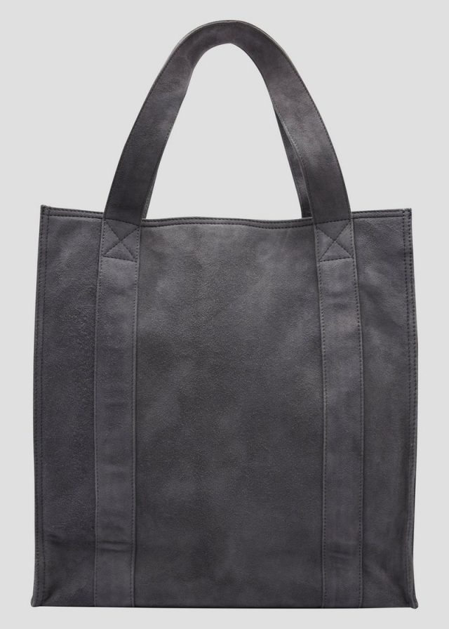 Edler Veloursleder-Shopper mit Logo-Prägung