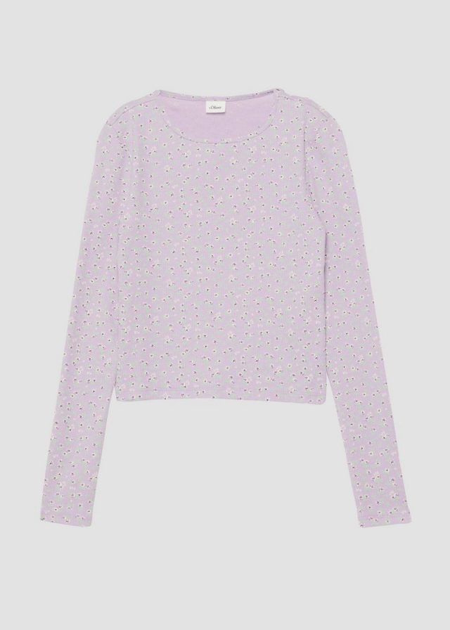 Verkürztes T-Shirt im Slim Fit mit Rippstruktur