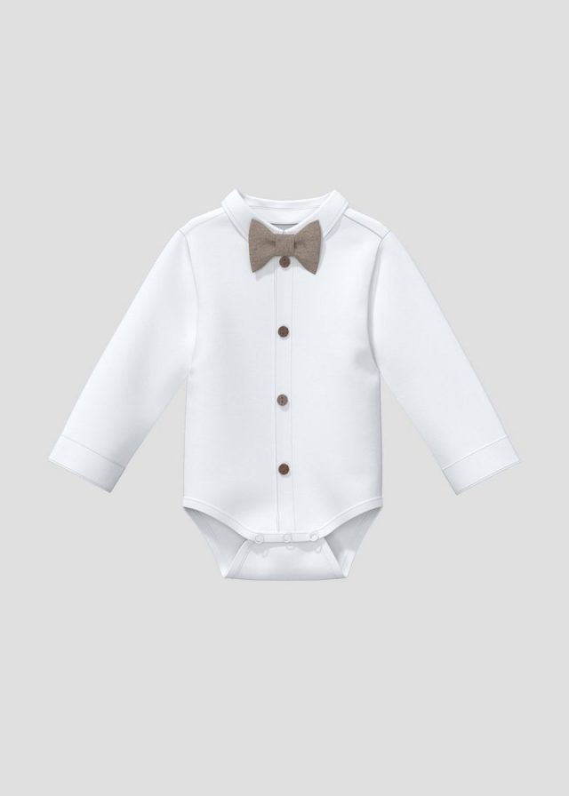 Langarmbody mit abnehmbarer Fliege