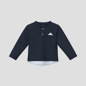 Longsleeve mit Knopfleiste in Layering-Optik