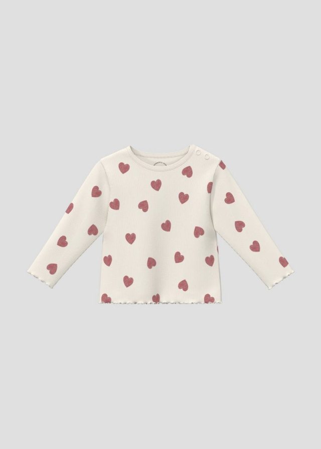 Langarmshirt mit Rippstruktur und Rollsaum