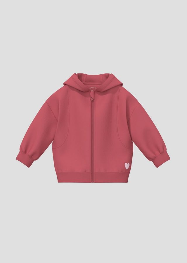 Sweatshirtjacke mit Kapuze und Stickerei