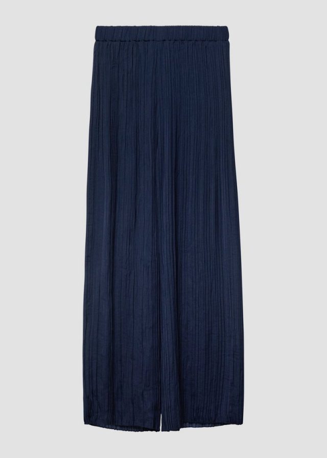 Plisseehose mit Wide Leg und Elastikbund
