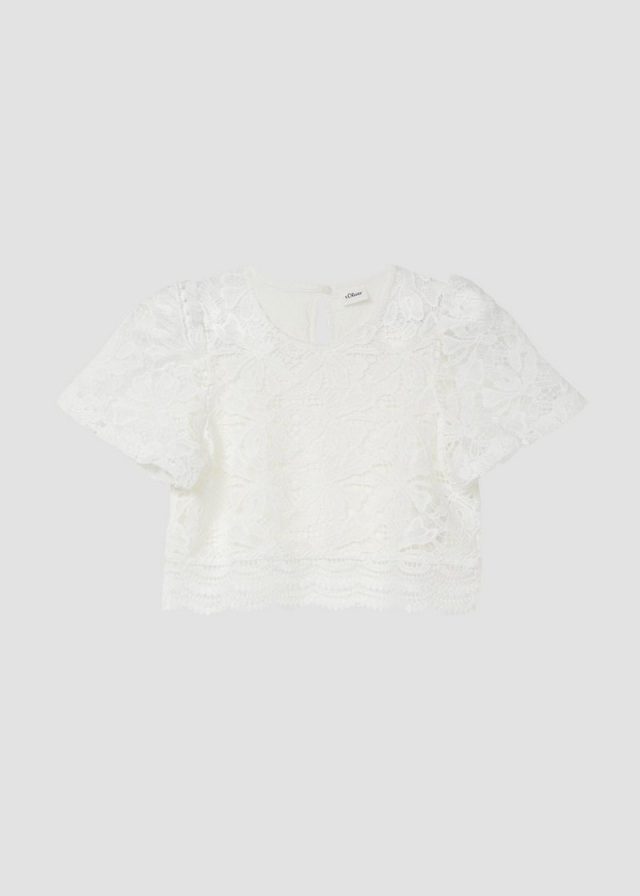 Spitzenbluse im Boxy Fit