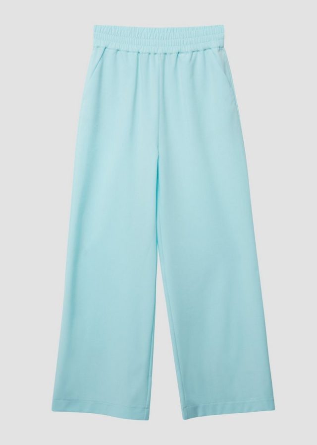 Fließende Hose mit Elastikbund und Wide Leg