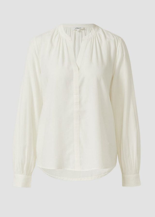 Weiche Viskose-Bluse mit Raffung