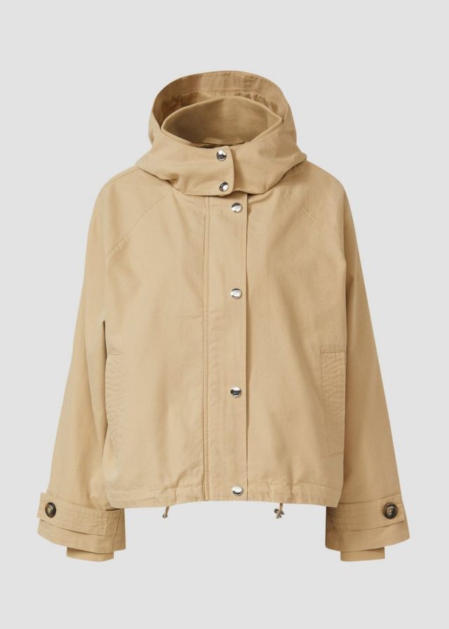 Jacke im Relaxed Fit mit Rippbündchen und Saumregulierung