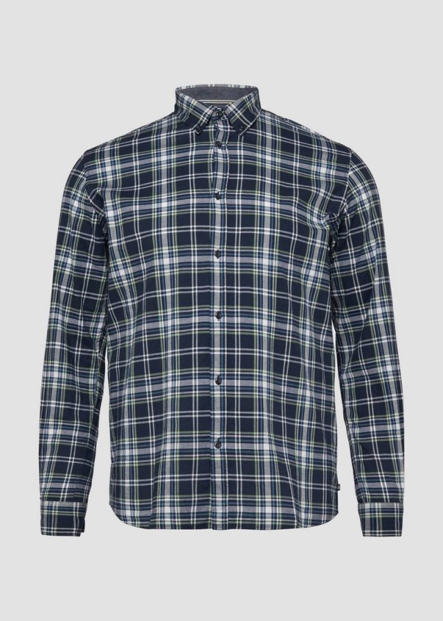 Regular Fit: Kariertes Baumwollhemd mit Button-Down-Kragen