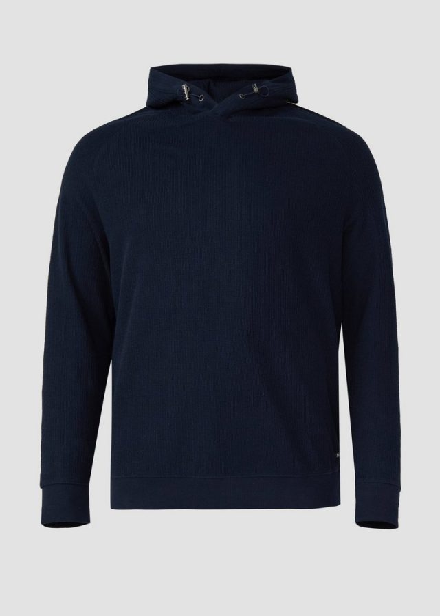 Strukturiertes Kapuzen-Sweatshirt mit Raglanärmeln