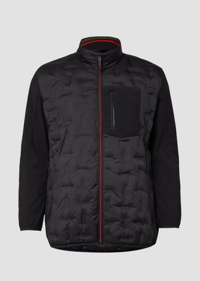 Leicht wattierte Jacke im Fabricmix mit sportiven Details