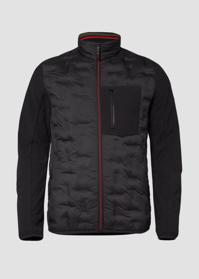 Leicht wattierte Jacke im Fabricmix mit sportiven Details