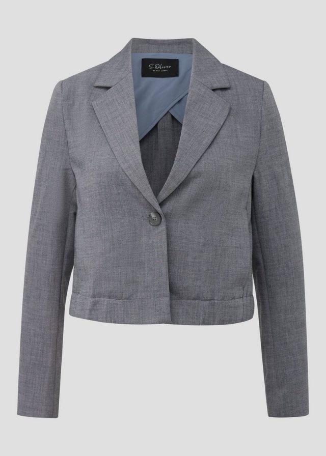 Cropped-Blazer mit Elastikeinsatz