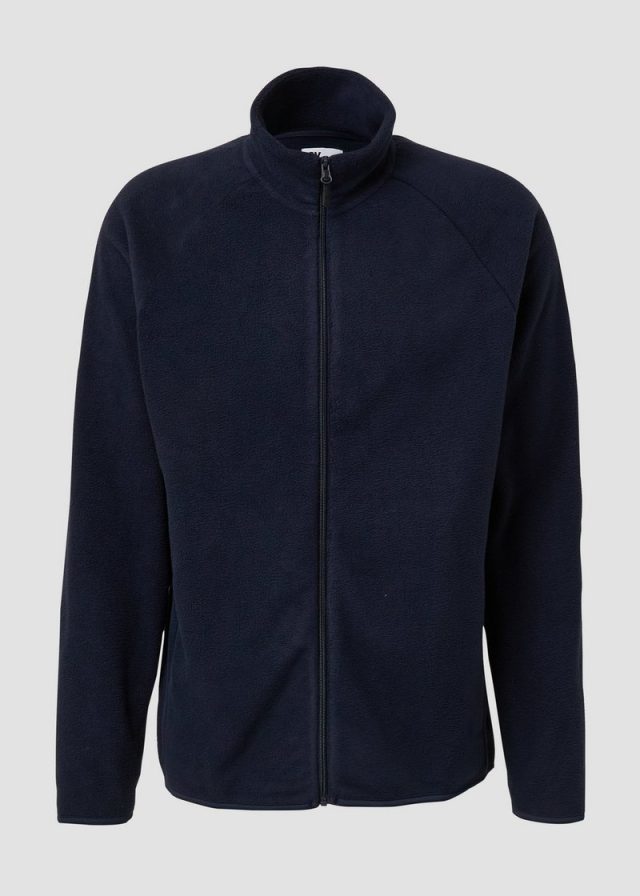 Fleece-Jacke mit Eingrifftaschen und Stehkragen
