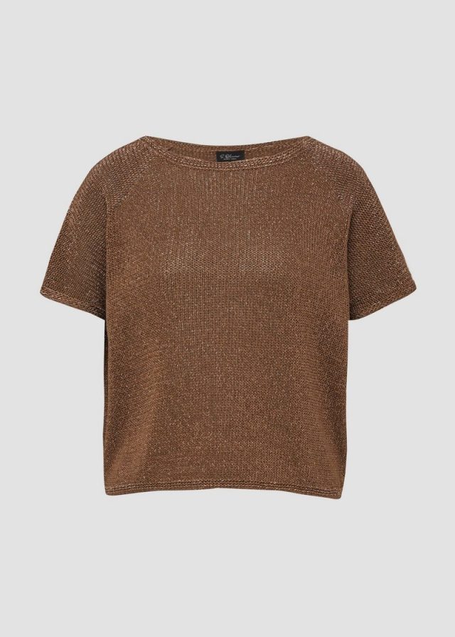 Ärmelloser Strickpullover im Relaxed Fit mit U-Boot-Ausschnitt