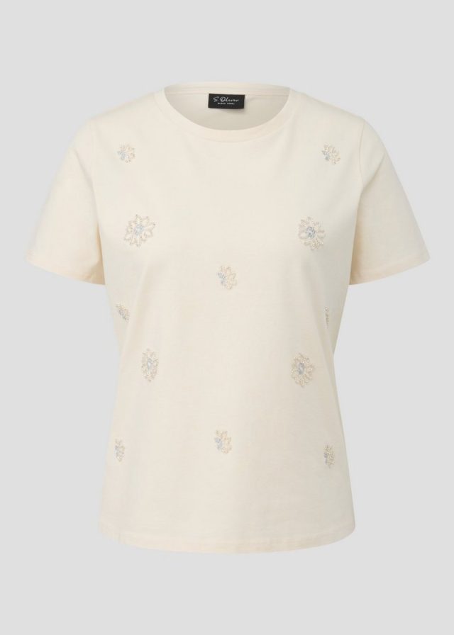 T-Shirt im Relaxed Fit mit dekorativen Blumen