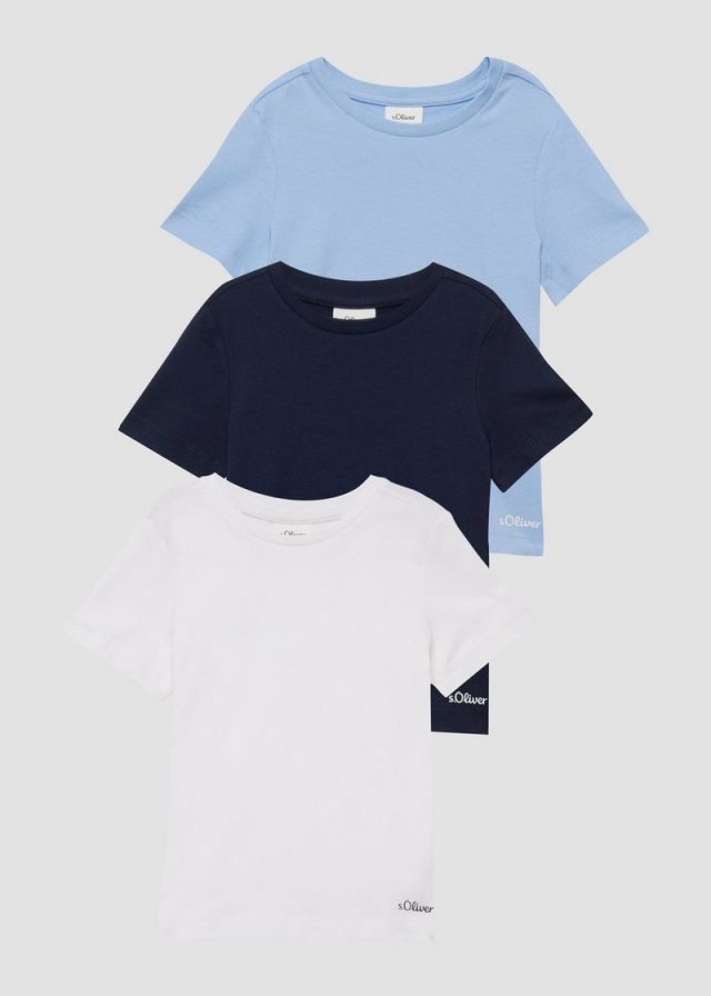 Unisex Dreierpack T-Shirts mit Logoprint