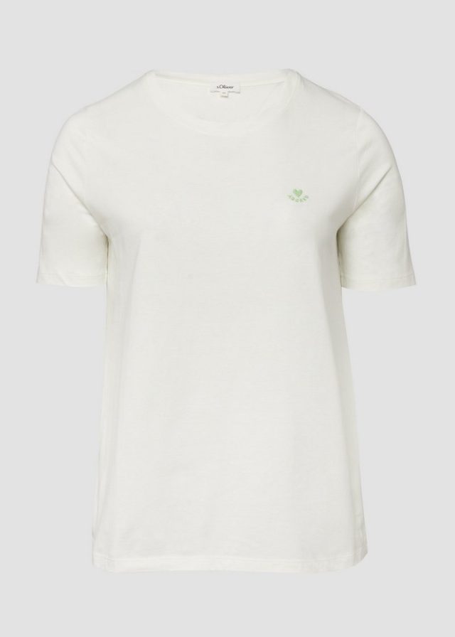 T-Shirt mit Herz-Stickerei