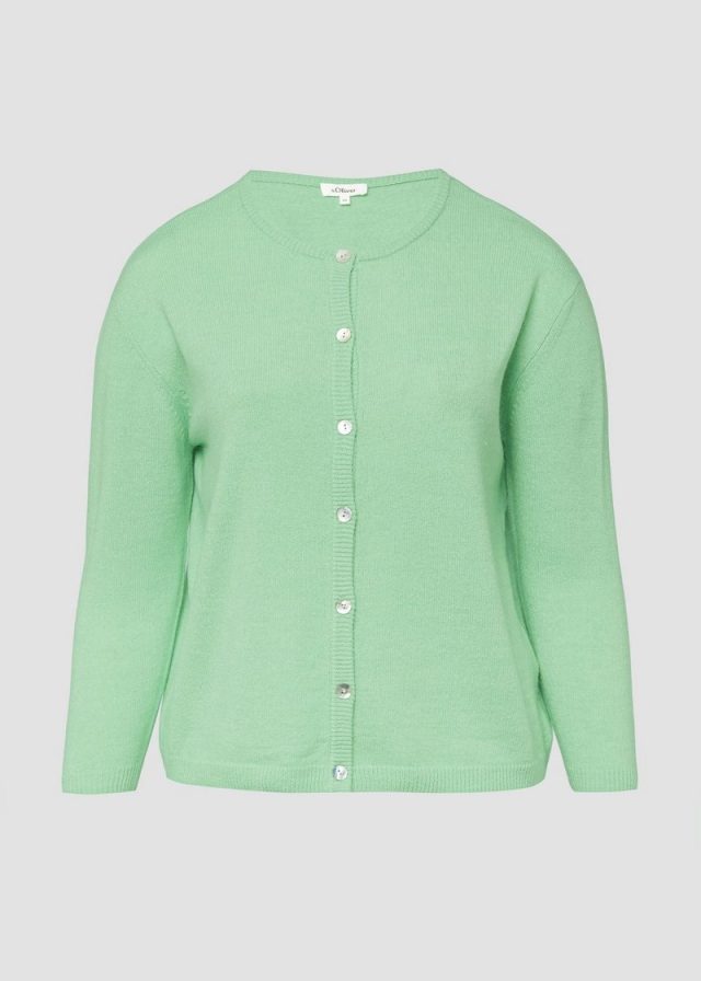 Flauschige Baumwollmix-Strickjacke