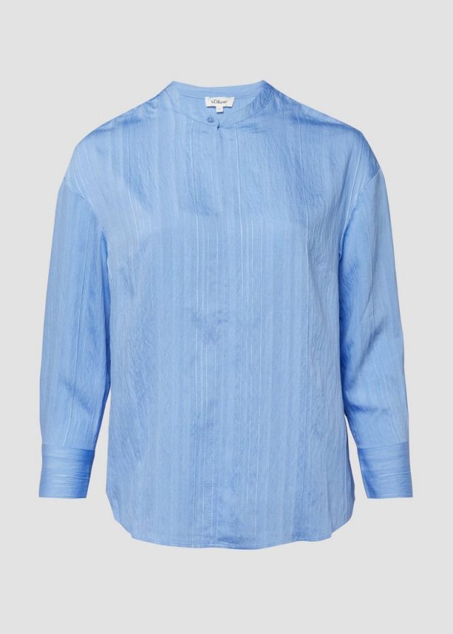 Strukturierte Viskosemix-Bluse im Relaxed Fit